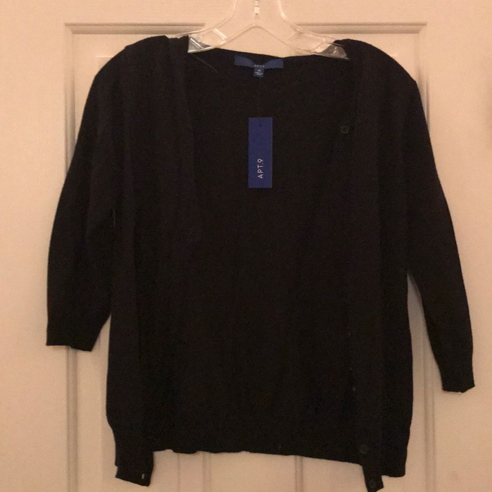 APT 9 3/4 Sleeve Black Sweater M